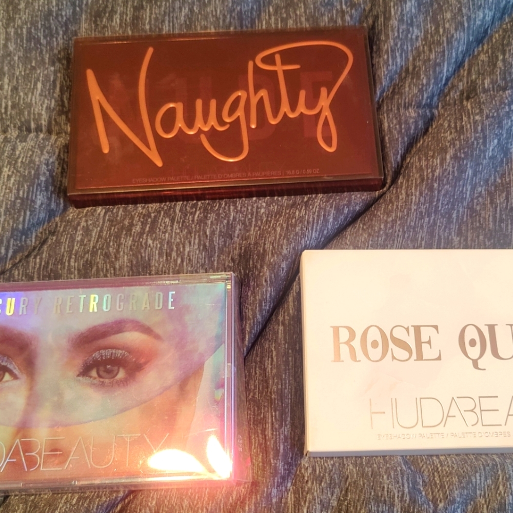 Huda palette bundle naughty, mercury retrograde, rose quartz